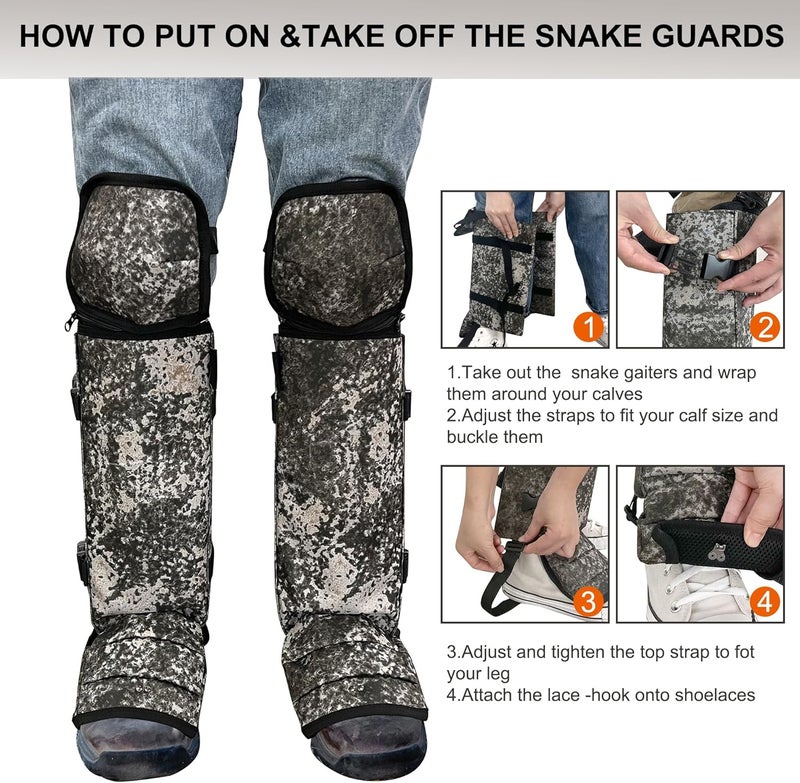MDSTOP Snake Gaiters Leg Guards, Waterproof Snake Guards, Adjustable Snake Bite Protection for Lower Legs, Snake Chaps for Men&Women - Image 3